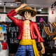 Pictured is a statue of Luffy from One Piece.